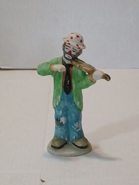 VTG Flambro Emmett Kelly Jr. Hobo Clown Playing Violin 7"in Figurine